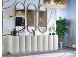 Credenza Soggiorno + 3X Specchio 4Pz Legno Bianco Con Metallo Jvmoebel