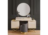 Elegante Set Da Camera Da Letto Tavolino Da Toilette Con Specchio Mobili Moderni Beige