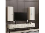 Set Da Soggiorno 2 Pezzi Nuovo Moderno Designer Porta Tv E 2X Armadio A Muro