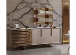 Cassettiera In Legno Beige Oro Credenza Jvmoebel
