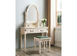 Set Tavolo Da Toilette Tavolo Cosmetico Tavolo Da Toilette Con Specchio E Sgabello In Legno 2 Pezzi.