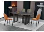 Tavolo Da Pranzo In Acciaio Inox Marmo Imitazione Pietra Tavolo Da Pranzo 180X90Cm Nuovo