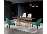 Set Completo Tavolo Da Pranzo 4 Sedie Sala Da Pranzo Gruppo Tavolo Mobili 5Pcs