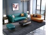 Moderno Set Colorato Divano In Pelle Divano 4 Posti Chaise Lounge Recliner Sgabello 3Pcs