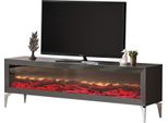 Tavolo Camino Credenza Porta Tv Soggiorno Rtv Lowboard Legno Grigio