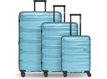 Bergpfeil Carrello Travel Trolley Set 3 -Pezzi Glacier Blue Metallic Celeste