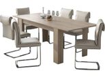 Dmora Tavolo Allungabile Campora 220X90X75H Cm Marrone Olmo, Allungabile Meccanismo Estensione Allunga Centrale