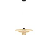 Eglo HäNgeleuchte "Lydney HäNgelampe, Pendelleuchte, Esszimmerlampe Japanisch, E27, Lampe", Schwarz, 1, Ø 57Cm H: 110Cm, 1 Stk., Leuchten, HäNgeleuchte - H110 X Ø57 Cm - Schwarz - 1X40W Exkl., HäNgeleuchte