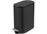 Kosmetikeimer WENKO Collungo, schwarz, B:14cm H:28,5cm T:29,5cm, Metall, Mülleimer, Kosmetikeimer, mit Easy-Close-Mechanik fürs Bad, Inneneimer: 5 L