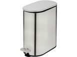 Kosmetikeimer WENKO Collungo, silber, B:14cm H:28,5cm T:29,5cm, Edelstahl, Mülleimer, Kosmetikeimer, mit Easy-Close-Mechanik fürs Bad, Inneneimer: 5 L