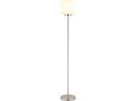 Globo Lighting Stehlampe "Kladora", Nickel Matt, Ø 24Cm H: 157Cm, 1 Stk., Leuchten, Stehlampe Wohnzimmer Schlafzimmer Flur Design-Leuchte, Stehlampe