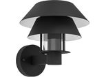 Eglo Wandleuchte "Chiappera Wandlampe, AußEnbeleuchtung, AußEnlampe, Metall, E27, IP44", Schwarz, 1, H: 22,5Cm, 1 Stk., Leuchten, Wand-/Deckenleuchte - L22 X H22,5 X AL24,5 Cm - Schwarz, Weiß, Wandleuchte