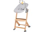 Kombihochstuhl KINDERKRAFT Set: Kinderstuhl ENOCK + Babywippe CALMEE GREY, Baby, Gr. B/H/T: 45cm x 79cm x 49,5cm, 2 Stk., beige (natur), Stühle Kombihochstuhl Hochstuhl, mitwachsend