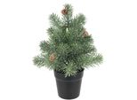 KüNstlicher Weihnachtsbaum I.Ge.A. "Tannenbaum", GrüN, B:22Cm H:32Cm, Kunststoff, WeihnachtsbäUme, Mit Zapfen Im Topf Weihnachtsdeko Kunstbaum Kunsttanne Klein Dekobaum