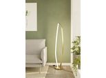 Eglo Stehlampe "Vallerosa Stehlampe - Alu, Stahl - LED - 25,2W - IP20", Messing, GebüRstet, 1, H: 128,5Cm, 1 Stk., Leuchten, Standleuchte, Leselampe, Wohzimmer, Schlafzimmer, L29 X H128,5 Cm, Stehlampe