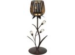 Teelichthalter I.Ge.A. "Kerzenhalter", Braun, B:10Cm H:26Cm, Glas, Kerzenhalter, Teelichthalter, Aus Metall Mit Glas-Schale Teelichthalter KerzenstäNder Kerzenleuchter
