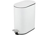 Kosmetikeimer WENKO Collungo, weiß, B:14cm H:28,5cm T:29,5cm, Metall, Mülleimer, Kosmetikeimer, mit Easy-Close-Mechanik fürs Bad, Inneneimer: 5 L