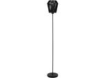Eglo Stehlampe "Persley Stehlampe, Wohnzimmerlampe Aus Metall Und Papier, E27, Lampe", Schwarz, 1, Ø 22Cm H: 155,5Cm, 1 Stk., Leuchten, Stehleuchte - H155,5 X Ø22 Cm - Schwarz - 1X60W Exkl., Stehlampe