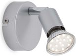 Faretto Led Da Parete Orientabile 1Xgu10 3000K Ø8Cm 3W Titanio Metallo Briloner