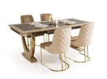 Set Sala Da Pranzo Set Tavolo Da Pranzo Tavolo 4X Poltrone Sedia Set 5Pcs