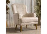 Poltrona Design Monoposto Beige Soggiorno Poltrona Imbottita Elegante