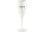 Koziol Cheers No.1 You Are My Sunshine Superglas Mit Druck, Sektglas, Champagnerglas, Trinkglas, Glas, Cotone White, 100 Ml, 3440525