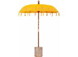 Vidaxl Ombrellone Balinese Con Base Gialla 185 X 185 X 260 Cm