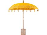 Vidaxl Ombrellone Balinese Con Base Gialla 215 X 215 X 260 Cm