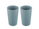 Koziol Becher Connect Cup L 2Er Set, BiozirkuläRer Kunststoff, Nature Flower Blue, 350 Ml, 7022716