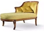 Chaise Longue Tessuto Divano Chaise Reclinabile Classico Giallo Divano Tessile Nuovo