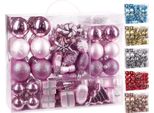 Brubaker Set Di 77 Pezzi Di Decorazioni Natalizie Per L'albero Di Natale Rosa/Argento