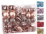 Brubaker Set Di 77 Pezzi Di Baubles Natalizi Decorazioni Per L'albero Di Natale Oro Rosa/Argento
