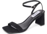 I1614 Sandalo Donna Steve Madden Luxe Black Suede Woman Sandal