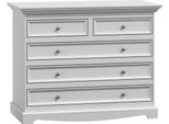 Cassettiera In Legno Bianco 111,5 X 45 X 87,5 Cm Jvmoebel