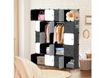 Aopunly Sistema Di Scaffalatura Per Guardaroba Fai Da Te Scarpiera 20 Appendiabiti A Cubo In Plastica, 175X140X35Cm Bianco E Nero