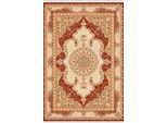 Tappeto Orientale A Pelo Corto In Fibra Sintetica Soggiorno Rosso Beige 150X233