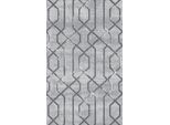 Tappeto Tappeto In Fibra Sintetica Motivo Geometrico A Pelo Corto Grigio Soggiorno 160X230