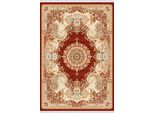 Tappeto Orientale Tappeto Soggiorno Pile Corto Bordo Classico Rosso Beige 150X233
