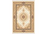 Tappeto Orientale A Frange A Pelo Corto Vintage Bordo Soggiorno Beige 150X233