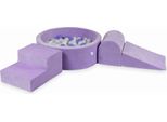 Parco Giochi In Schiuma Con Piscina Rotonda 90X30 Velvet Soft Purple + 200 Palline: Bianco, Madreperla, Erica