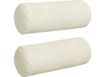 Vidaxl Cuscini Bolster 2 Pezzi Crema Ø 15 X 40 Cm Velluto A Coste