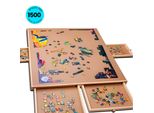 Tavola Per Puzzle Piecepro Per 1500 Pezzi Con 6 Cassetti - Tavolo Per Puzzle Con Contenitore - 89 X 68 Cm - Tappetino Per Puzzle