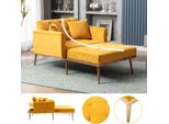 Sweiko Poltrona Stile Moderno, Schienale Regolabile Poltrona Reclinabile, Divano Pieghevole Sedia, Adatto Per Soggiorno Camera Da Letto Sala Studio Poltrona (Mango)