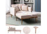 Sweiko Poltrona Stile Moderno, Schienale Regolabile Poltrona Reclinabile, Divano Pieghevole Sedia, Adatto Per Soggiorno Camera Da Letto Sala Studio Poltrona (Beige)