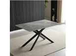 Tavolo Rettangolare Pacific Piano In Ceramica Effetto Marmo Grigio Lucido