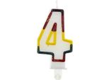 Candela Di Compleanno Numero "4"" - Arcobaleno Con Cerchio"