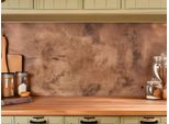 Copperandcraft Pannello Murale In Rame Patinato 90X90 Cm, Alzatina In Metallo Fatta A Mano, Alzatina Per Cucina, Alzatina Per Piano Cottura,
