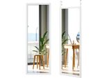 Specchio Da Parete Specchio A Figura Intera Con Ganci Per Appendere Regolabili In Altezza 37 X 2 X 120 Cm Bianco