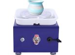 Mini Tornio Elettrico - Tornio Da Vasaio - 2000 Giri/Min - Piatto Girevole Da 10 Cm - Vasca In Abs Rimovibile - Unità Da Tavolo - Blu