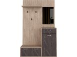 Milanihome.It - Mobile Ingresso Di Design Moderno Con Appendiabiti Specchio E Scarpiera Di Coloremarrone